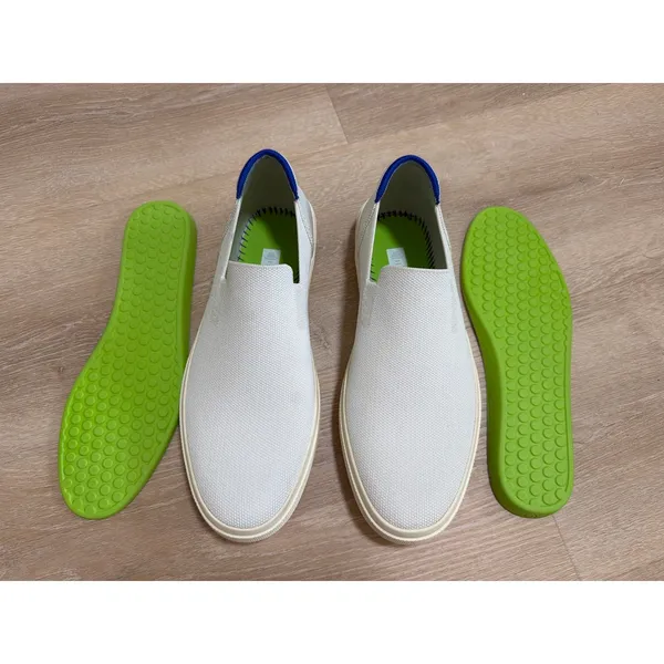 Rothy’s The Original Slip-On Sneaker Bright White Blue Halo W 11.5 M 10 - Image 9