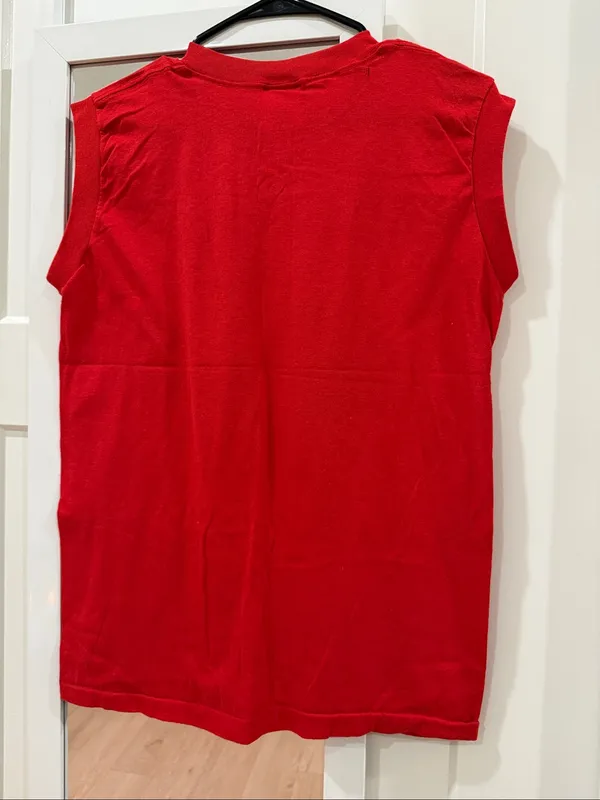 Vintage Red Unisex Red Sleeveless "Flamin' 40" Graphic Tee Size Medium - Image 3