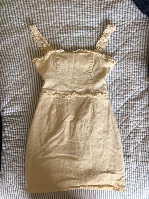 Linen Rose Boutique white mini dress Tan - Image 3