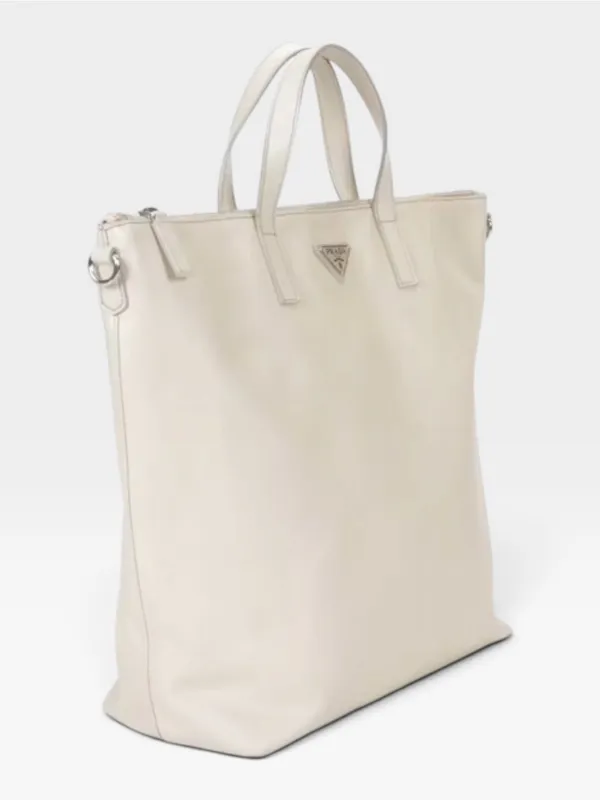 Prada White Saffiano Leather Large Tote Bag Purse WITH COA - Image 2
