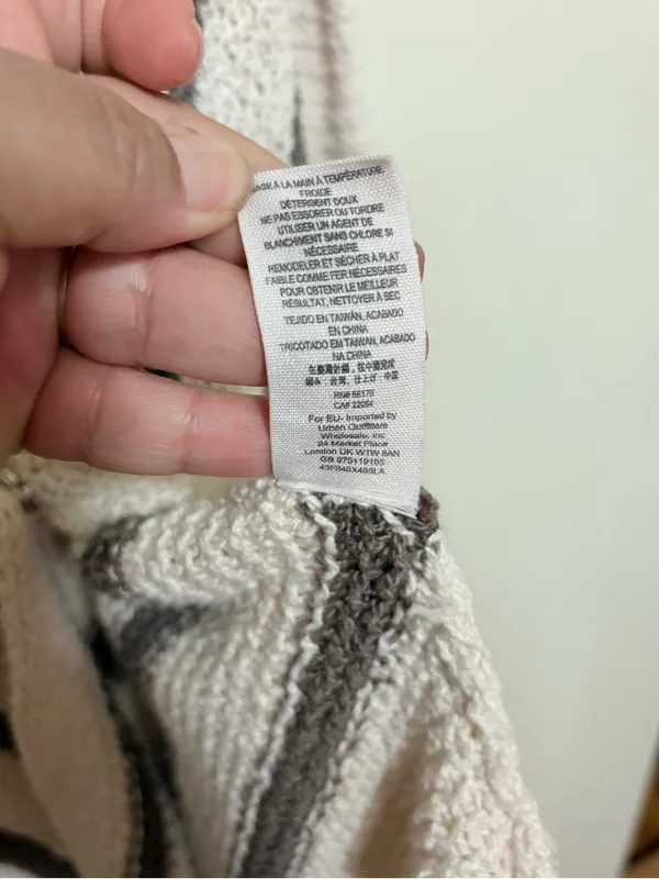 Free People Oversized Circle Back cardigan featuring a striped, asymmetrical - Image 11
