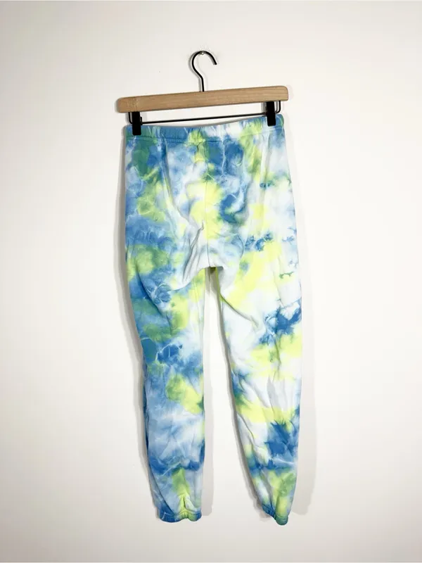 Aviator Nation Hand Dyed Tie Dye Jogger Sweatpants Neon Yellow Size XS - Image 4