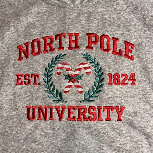 North Pole University‎ Sweatshirt Women's Size M Grey Pullover Long Sleeve - Image 2