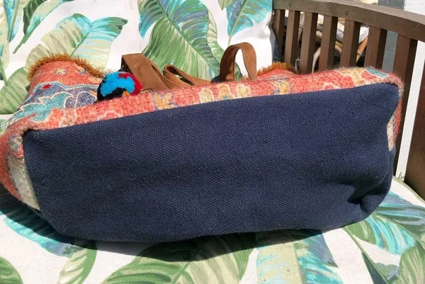 Large A & P Denim Carryall Tote - Image 6