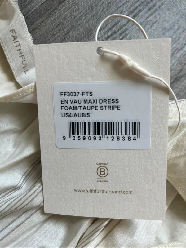 Faithfull the Brand Cream Maxi Slip Dress with Spaghetti Straps - Image 3