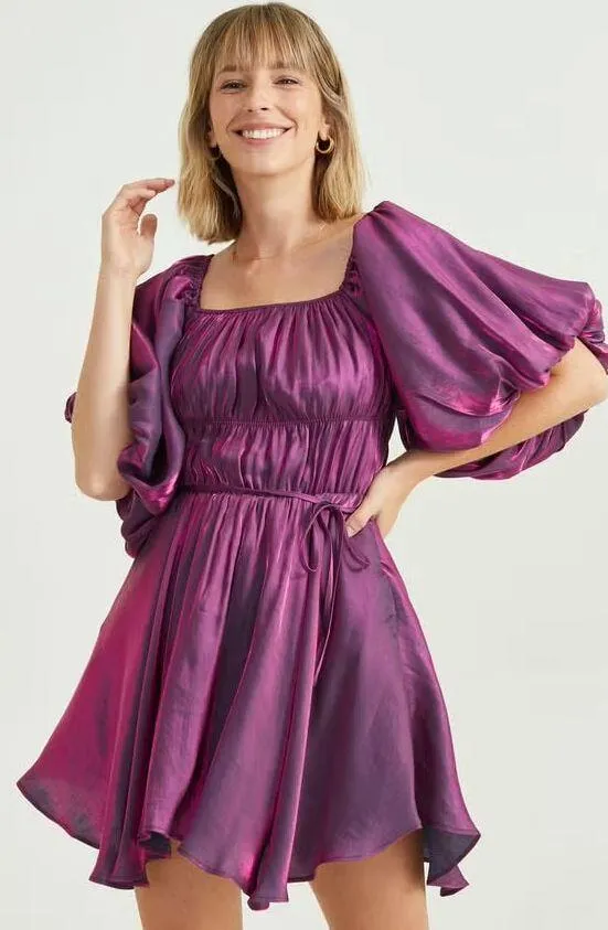 Altar’d state amabella puff sleeve mini dress. Size Medium - Image 4