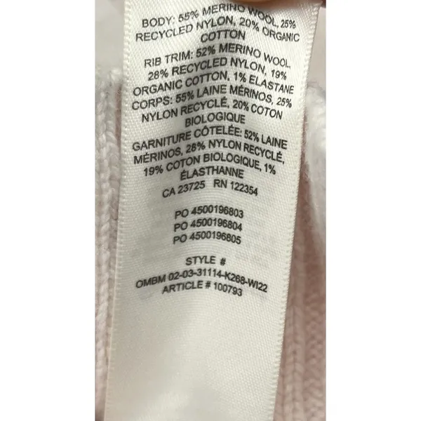 Aritzia Sunday Best Pink Cable Knit Collared Cropped Sweater Prep Merino Wool - Image 7