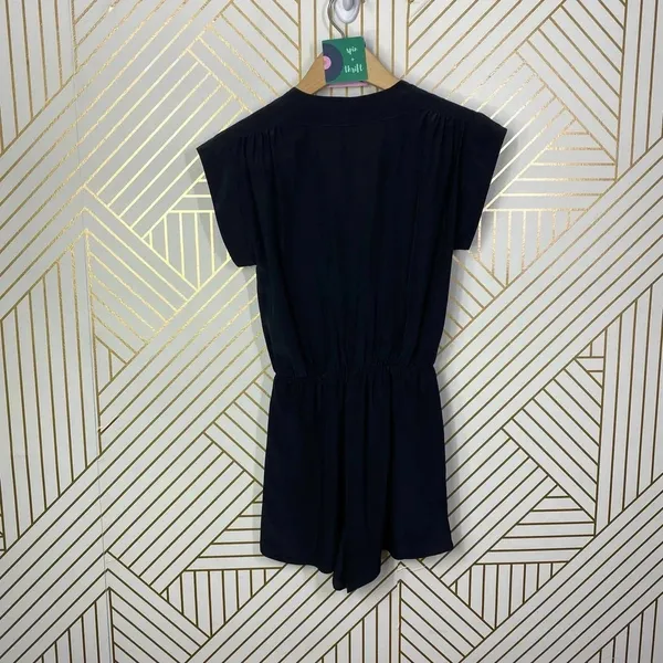 Aritzia Babaton Corbett Romper Relaxed Pure Silk Short Sleeve‎ Black Size XS - Image 9