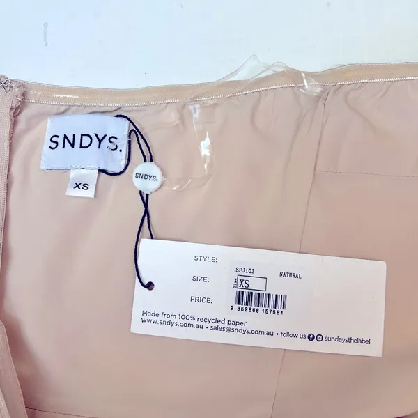 NWT SNDYS Nina Linen Jumpsuit in Natural, size XS - Image 7