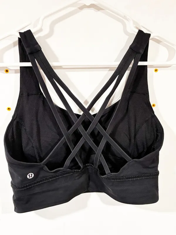Lululemon Size 10 Free to Be Serene Bra C/D Cup Black Padded Strappy - Image 2