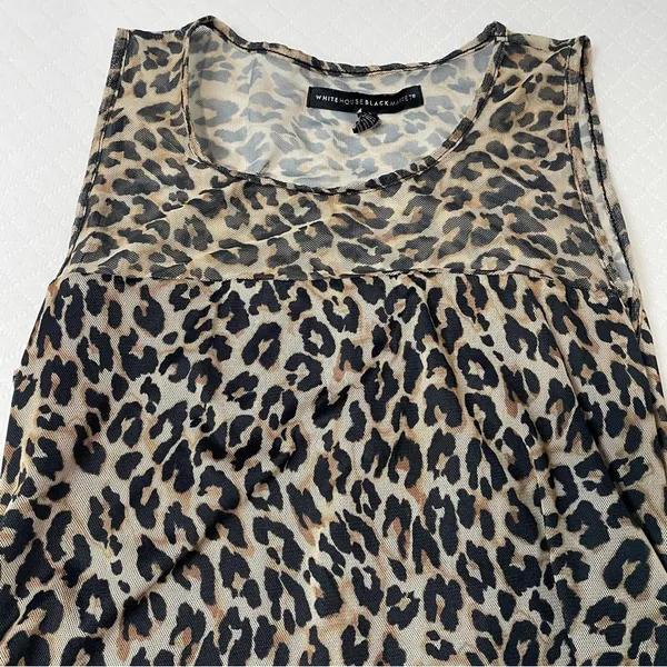 White House Black Market Mesh Cheetah‎ Print Tank Top Women’s size small - Image 3