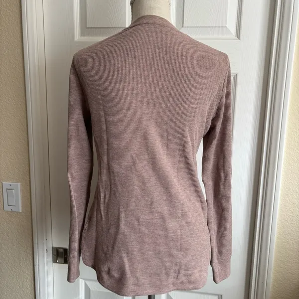 Marc New York Performance Top XL Mauve Waffle Knit Rhinestone Sleeve Thermal - Image 5