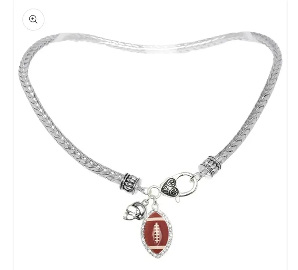 Game Day Football Charm Necklace - Image 2