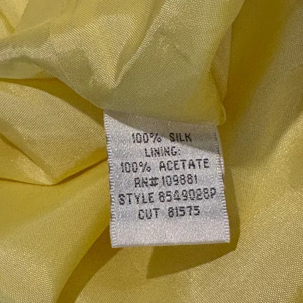 Vintage Donna Ricco Strapless Cocktail Dress‎ 100% Silk Butter Yellow 6P Petite - Image 6