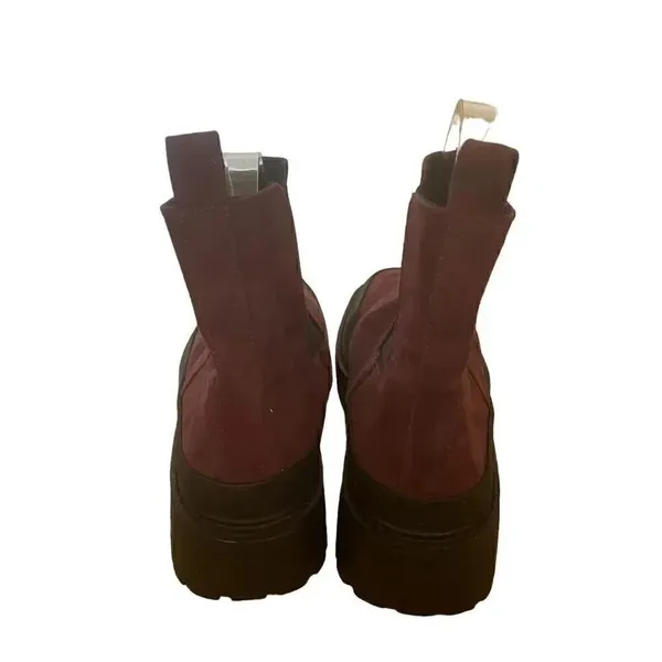 Nordstrom Rack Bellamy Faux Suede Chelsea Boots Wine Womens 8.5 Waterproof - Image 5