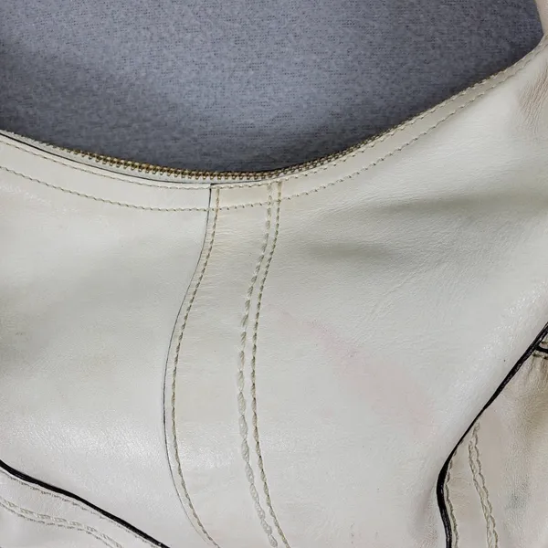 Coach Hobo Bag Cream Leather Braided Strap Brass Hardware 10042 Dylan - Image 4