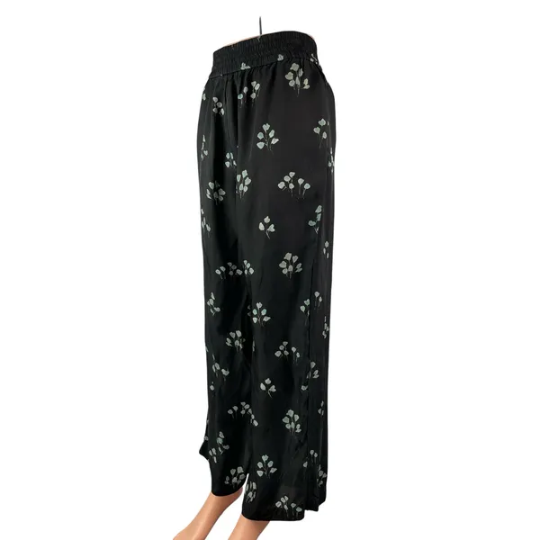 Aritzia Wilfred Womens Black Floral High Waist Wide leg Trousers Pants Size S/M - Image 3