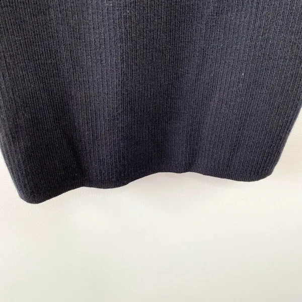 Club Monaco Womens Navy‎ Blue Merino Wool Ribbed Cold Shoulder Dress Size S - Image 7