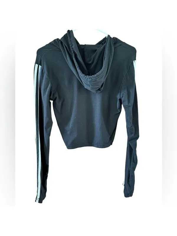 AQ-Sport Black Hooded Long Sleeve Shirt Women's Large - Image 2