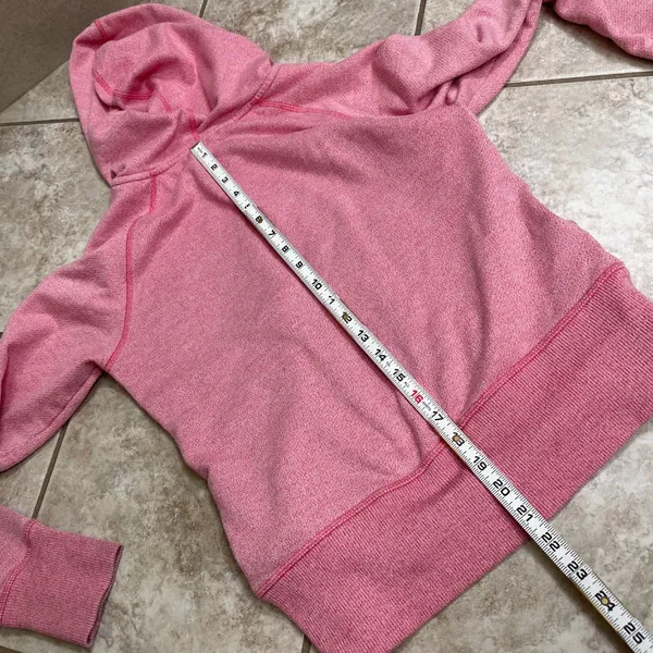 Patagonia pink Heathered Full Zip Hoodie Jacket Thumbholes Women size S Workout - Image 8