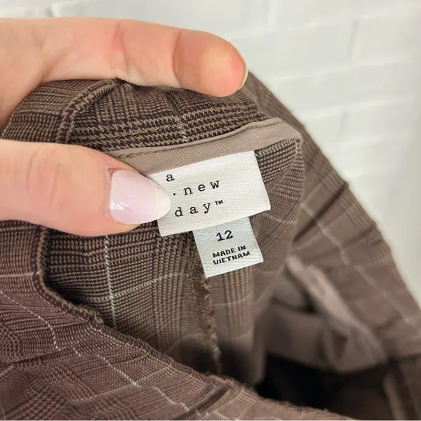 A New Day Plaid Baggy Cargo Tapered Trouser Pants Size 12 - Image 3