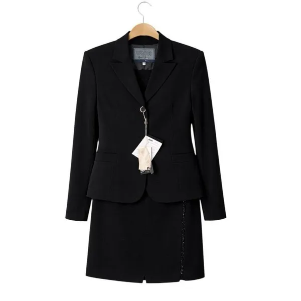 Versus Gianni Versace Skirt Suit Set Black Embellished IT 42 / US M Made in Ital - Image 2