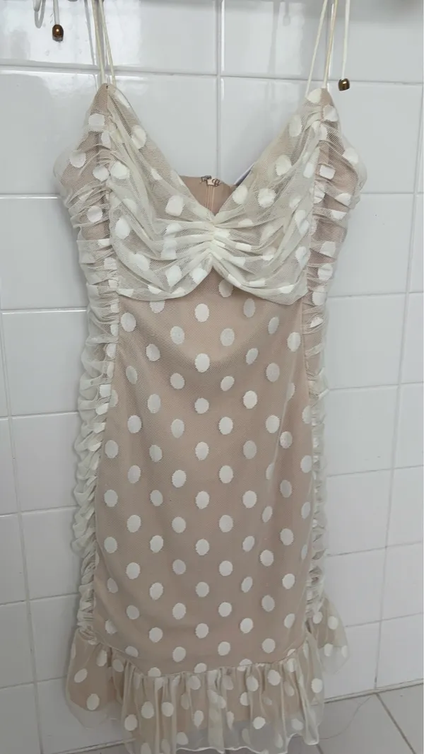 Selfie Leslie White Lace Mini Dress XS - Image 3