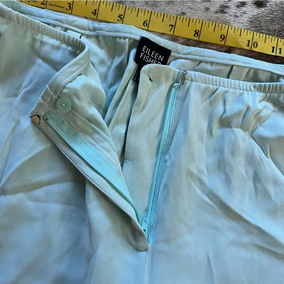 EILEEN FISHER Green Flowy Wide‎ Leg Trouser Pants Size Small - Image 5