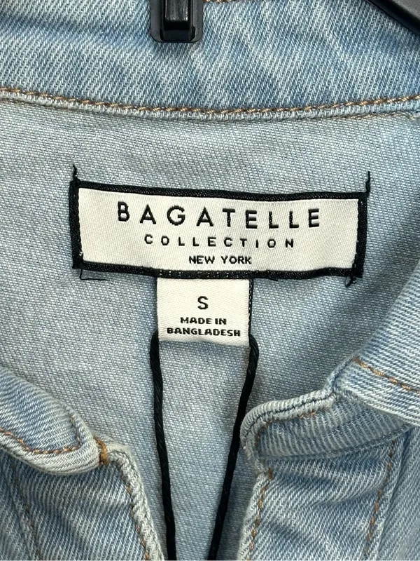 Bagatelle Collection Denim Puff Sleeve Corset Button Front Top S NWT - Image 9