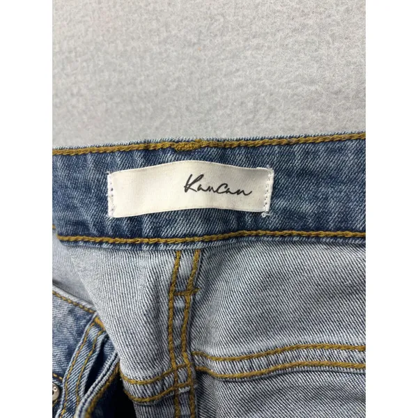 KanCan Size 5/26 Distressed Denim Jeans Cuffed Hem‎ Light Wash Rips Distressed - Image 7