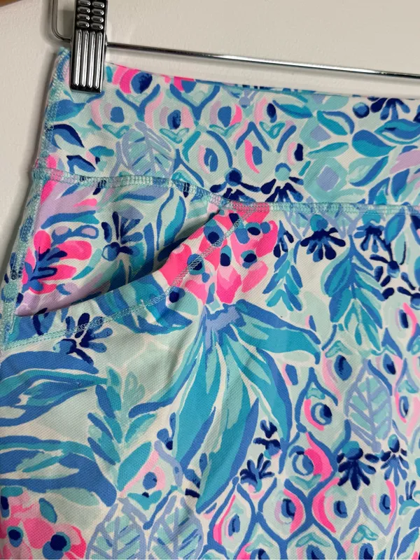 Lilly Pulitzer Luxletic Skort XS Blue Pink Floral Activewear Tennis Golf - Image 3