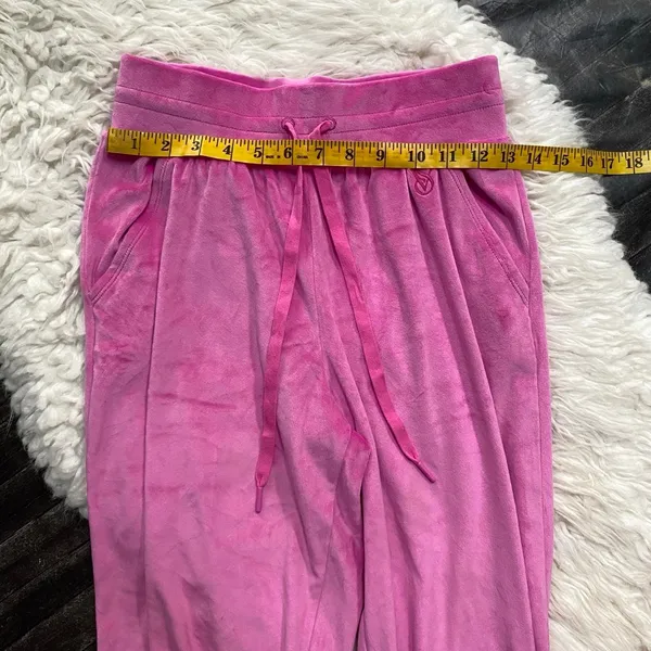 Victoria'S Secret Hot Pink Velour Velvet On Point Jogger Sweatpants Drawstrings - Image 4