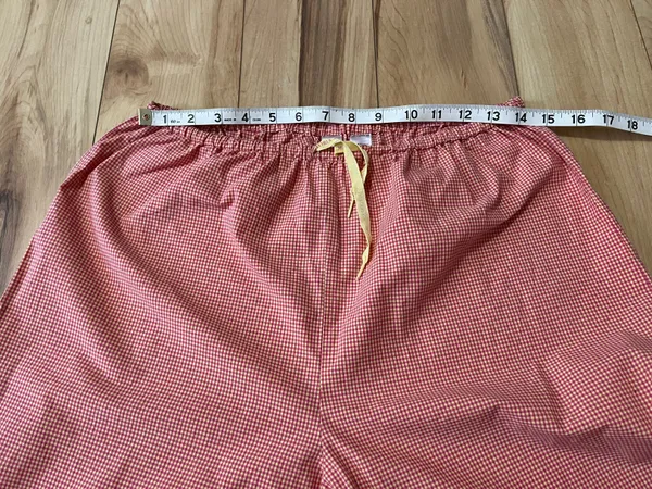 Victorias Secret Pajama Set Medium Orange Yellow Gingham Check Top & Crop Bottom - Image 9