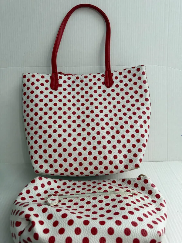 Imoshion USA Red & White Polka Dot Tote & Make Up Bag Set - Image 2
