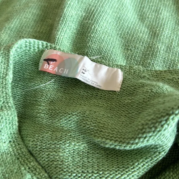NWOT FREE PEOPLE BEACH GREEN COTTON / Linen Blend DRESS XS - Image 6