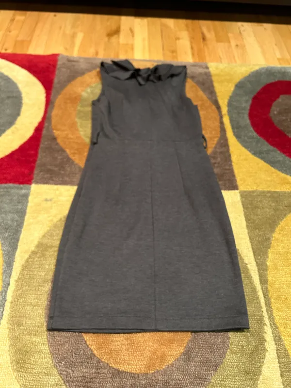 Grey Y2K Style Vintage Sleeveless Knit Pencil Dress Business Style Size Small - Image 4