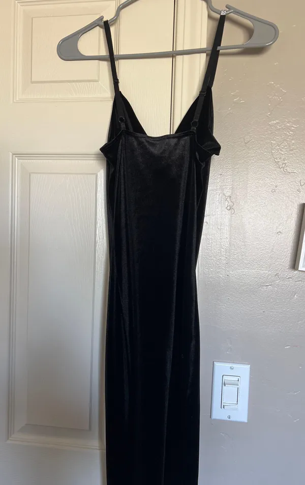 Velvet Mini Dress Black - Image 2