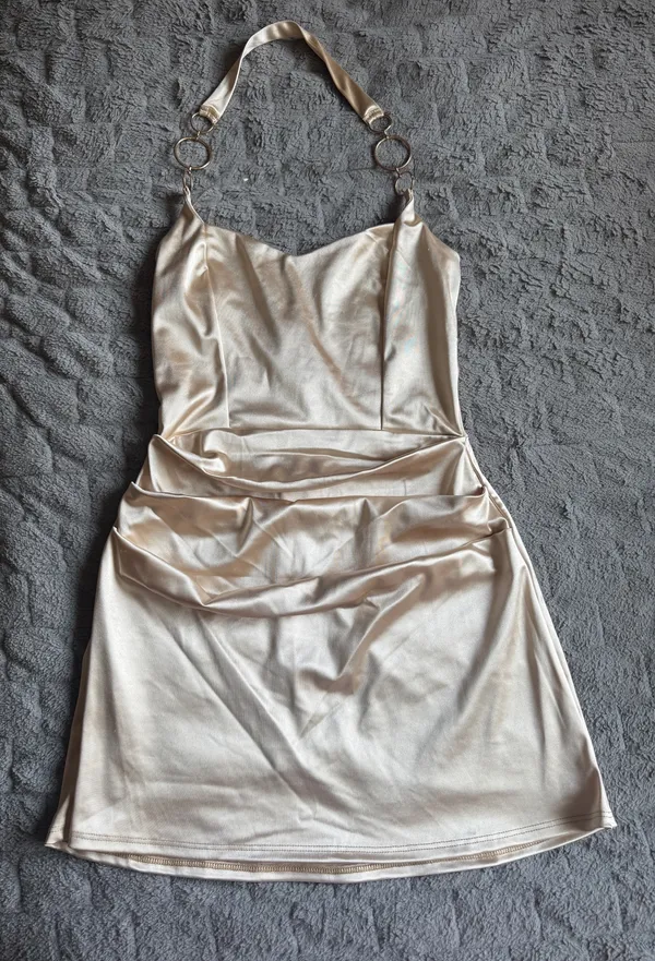 Windsor Gold Satin Dress - Image 3