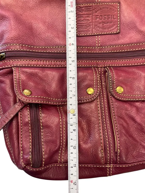 Fossil VTG wms red gold ware leather crossbody shoulder handbag SKU 10-050 - Image 2
