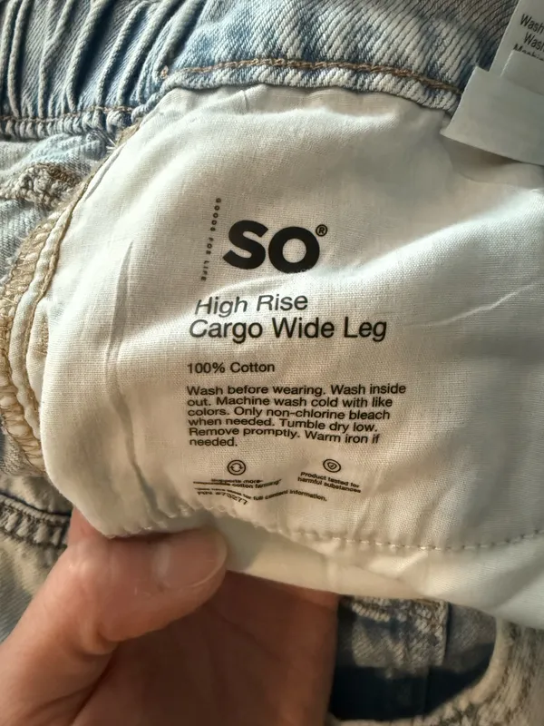 {SO} Light Blue High-Rise Utility Cargo Wide Leg Jeans - Image 6