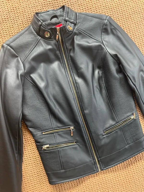 GUESS Black Leather Jacket - Image 2