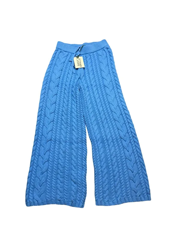 🩵 Daily Drills Cableknit‎ Resort Pants M/L NWT Cozy Wide Leg Knit Lounge 🩵 - Image 2