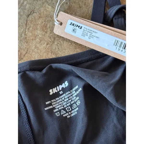 Skims Fits Everybody Slip Dress Onyx Size XS - Image 7