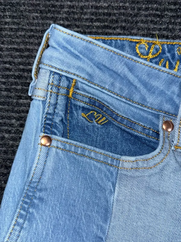 Wrangler x Lainey Wilson Denim Patchwork Super Flare Bell Bottom Jean 26x30 NWOT - Image 5