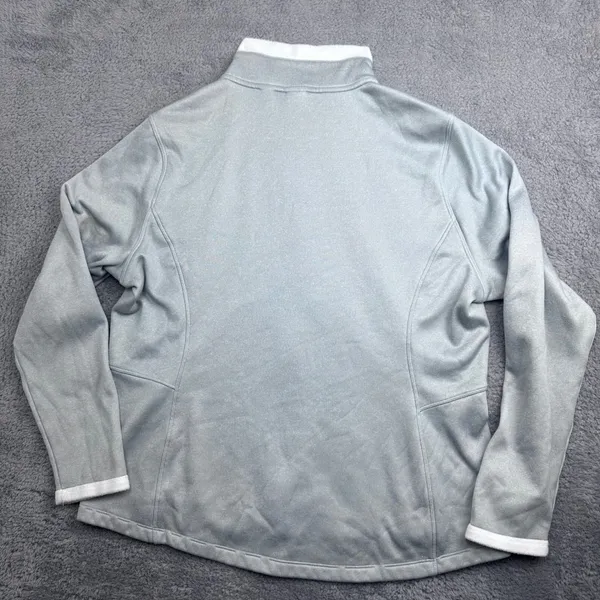 The North Face Fleece Jacket Womens XXL Light Gray Full Zip‎ Mock Neck NV 392125 - Image 10