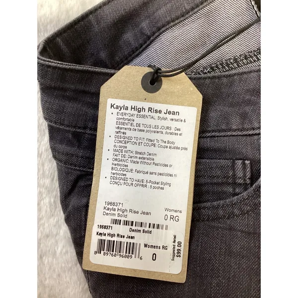 Prana Kayla High Rise Jean Womens 0 25 Solid Denim Dark Grey Black 1968371 - Image 8