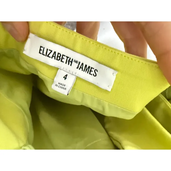 Elizabeth and James Womens Neon‎ Lime Green Halter Cutout Mini Dress Size 4 - Image 4