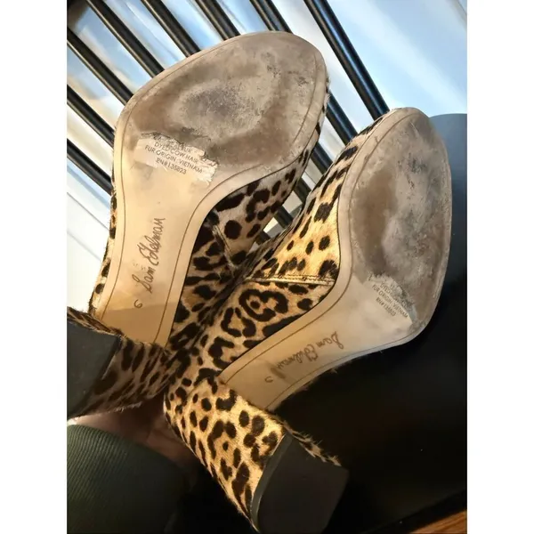 Sam Edelman leopard heeled boot cow hair size 6 - Image 6