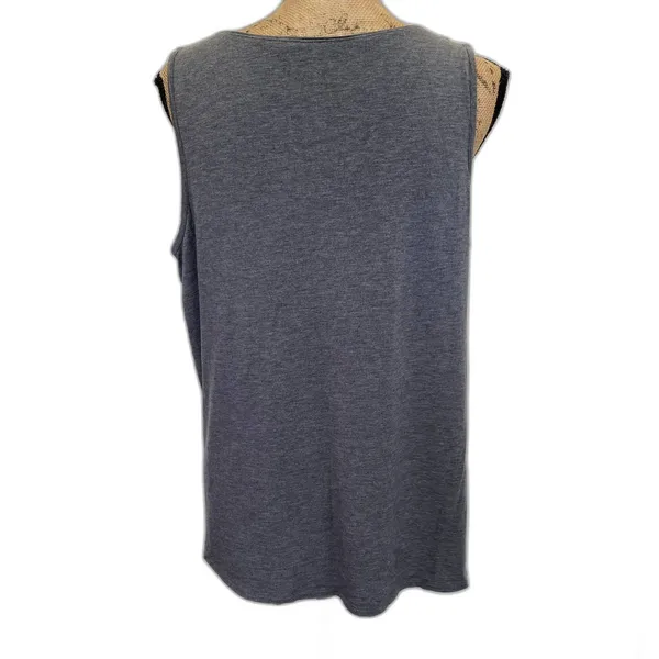 Nottibianche Lyocell Stretch Sleep Tank With Shelf Bra Dark‎ Gray Size Large - Image 2