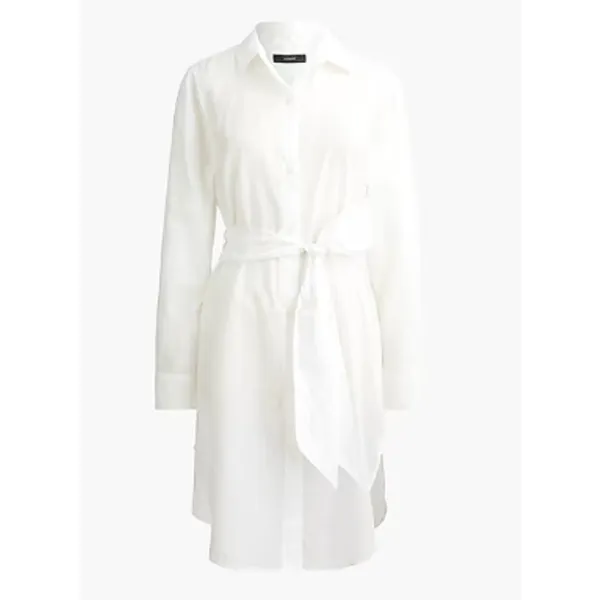 NWT J. Crew Sz L Coverup Shirt‎ Dress White BF771 Vacation 100% Organic Cotton - Image 2